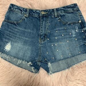 Ashley Mason Studded Jean Shorts